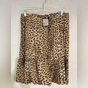 Mark Aurel elastic waste animal print ruffles skirt size 40